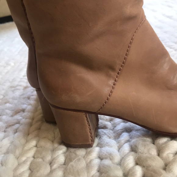 Anthropologie tan nude leather knee high boots - Picture 6 of 7